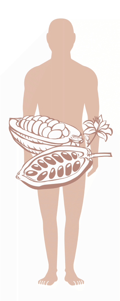 human body with cocoa